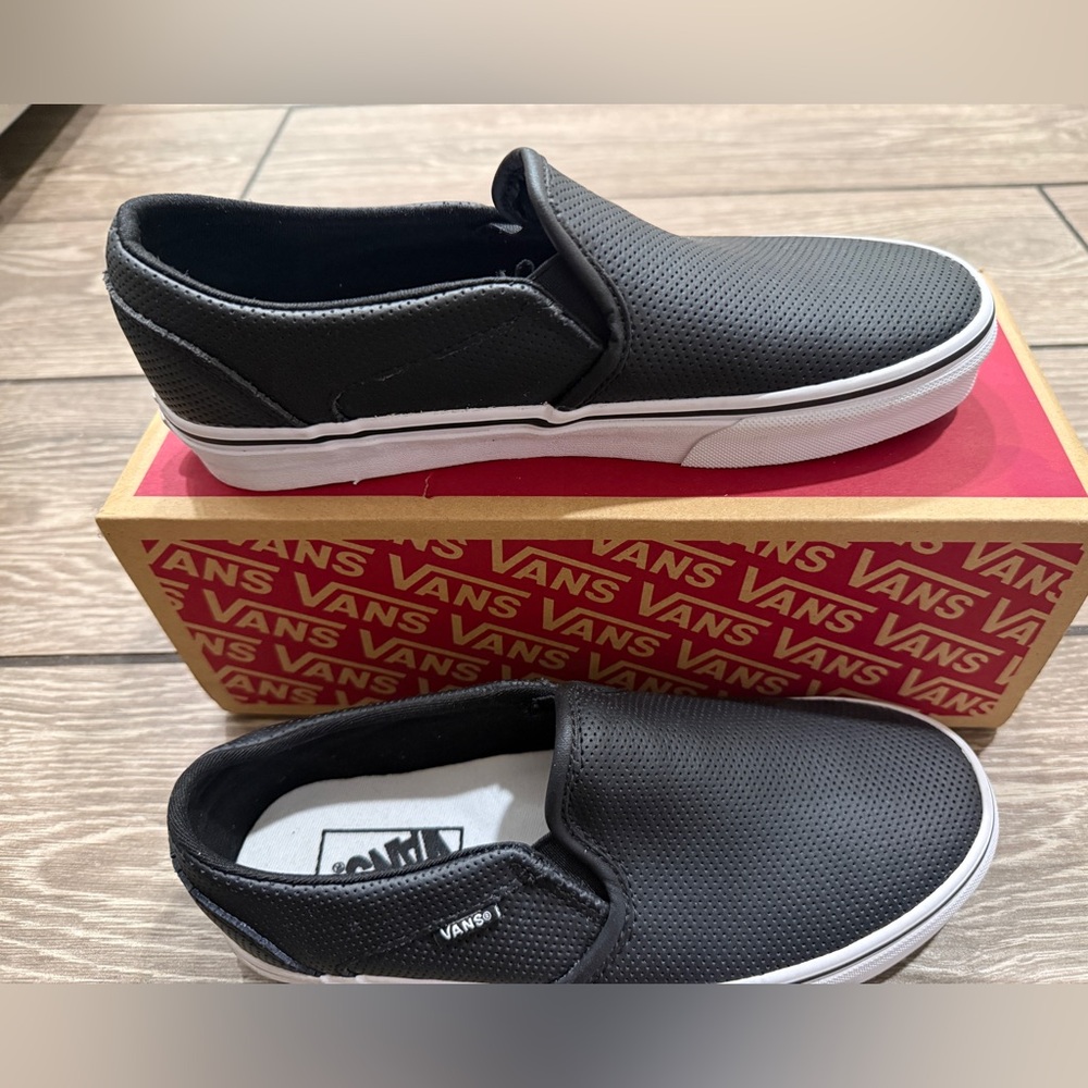 Vans Black Perforated Slip-On Flats